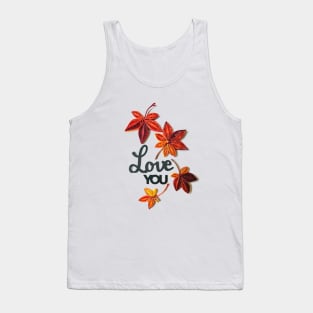 Printed paper Quilling maple leaf card Tank Top